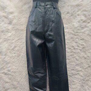Danier Women's Black Leather Straight Legs Pants US14